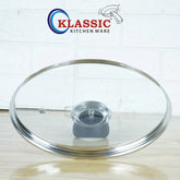 KLASSIC Premium Quality Glass Lid / Cover with Bakelite Round Handle - Klassic kitchenware Pk